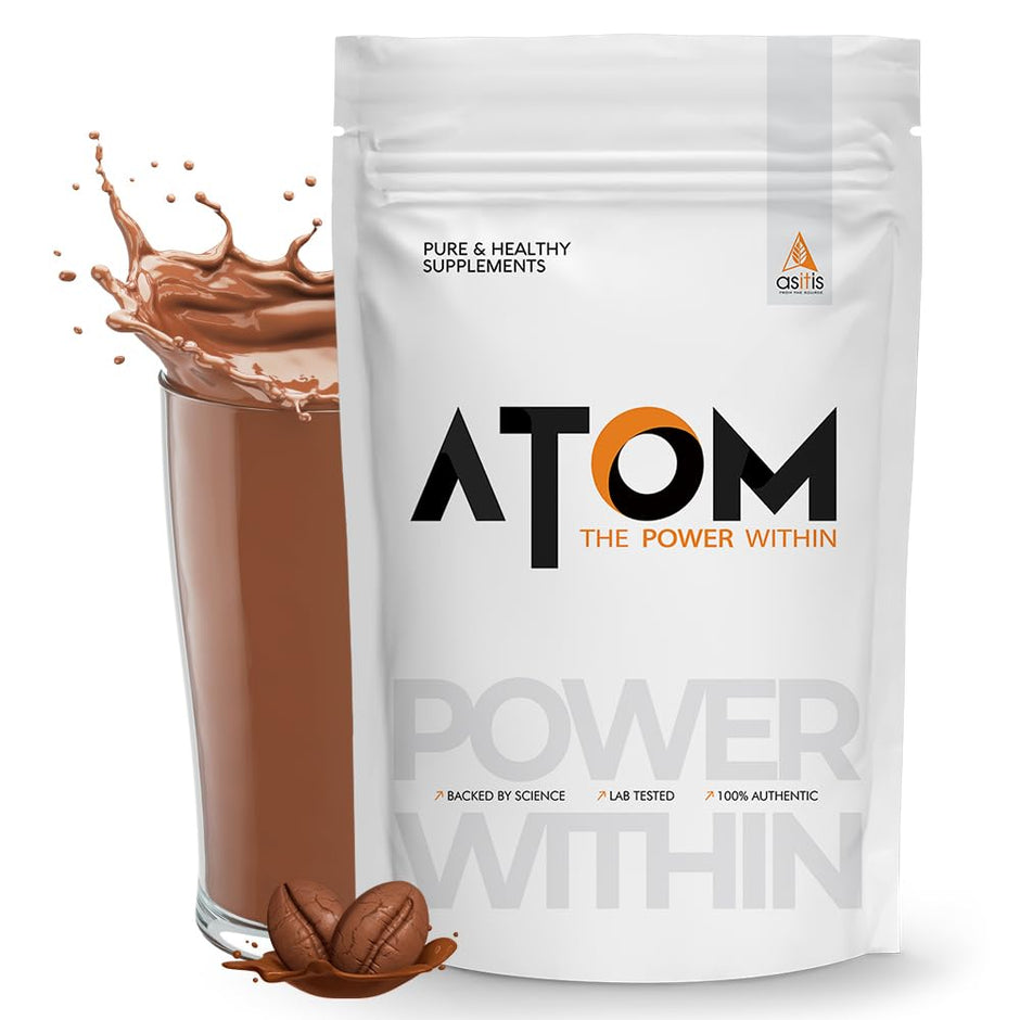 AS-IT-IS ATOM Whey Protein 1 Kg | 27g protein | Isolate & Concentrate | USA Labdoor Certified | With Digestive Enzymes for better absorption