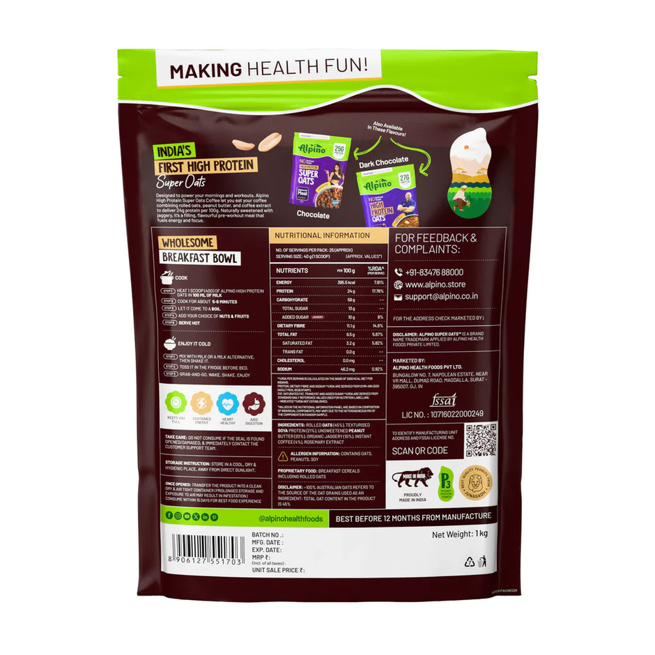 Alpino Super Rolled Oats | 25gm  (Pack ok 2)