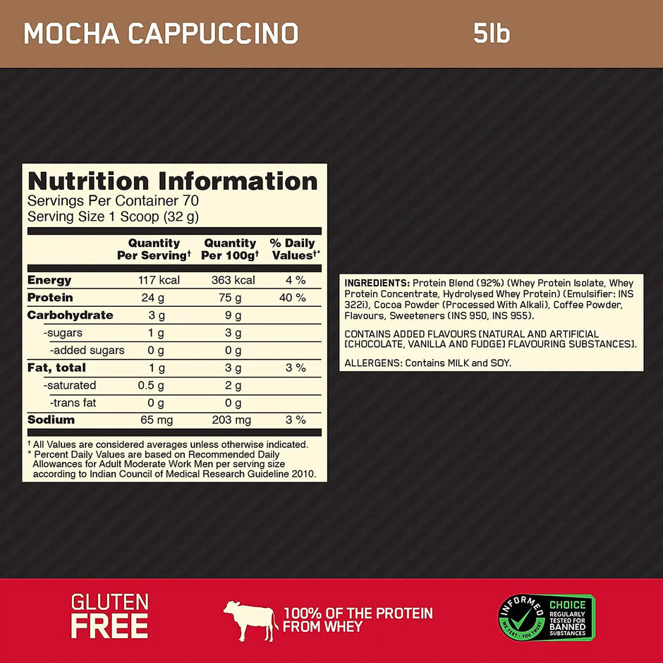 Optimum Nutrition (ON) Gold Standard 100% Whey 5 Lbs