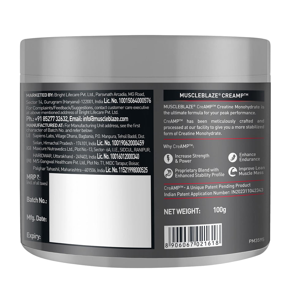 MuscleBlaze Creatine Monohydrate CreAMP 100gm