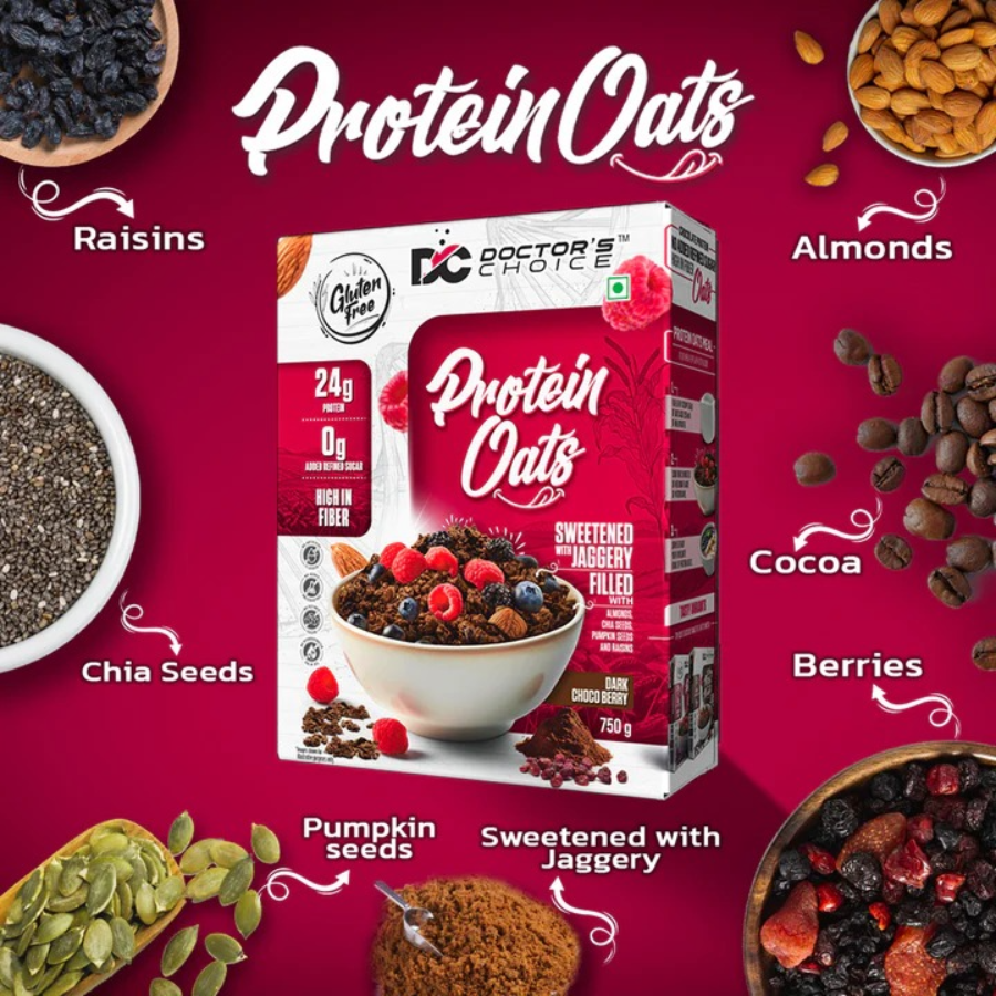 Doctor's Choice Protein Oats 750 gm ( 15 Serving )