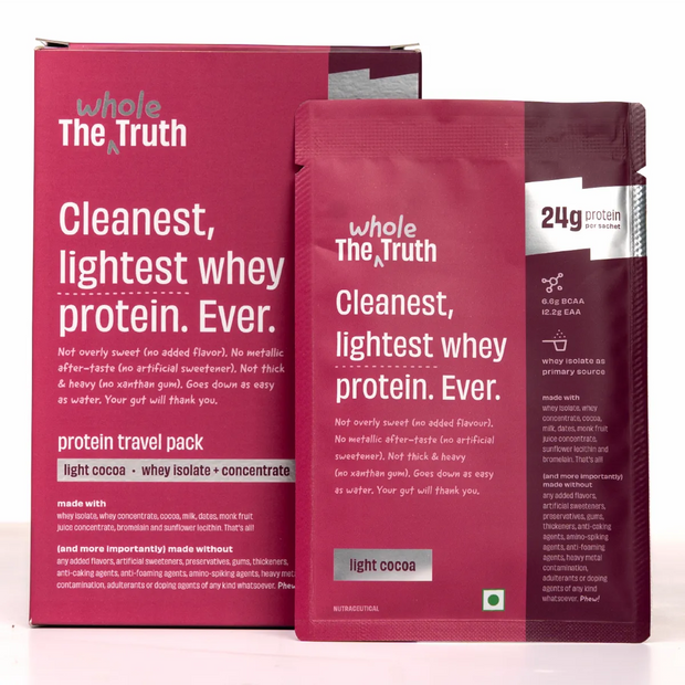 The Whole Truth 24g Travel Pack Whey Protein - Pack of 6