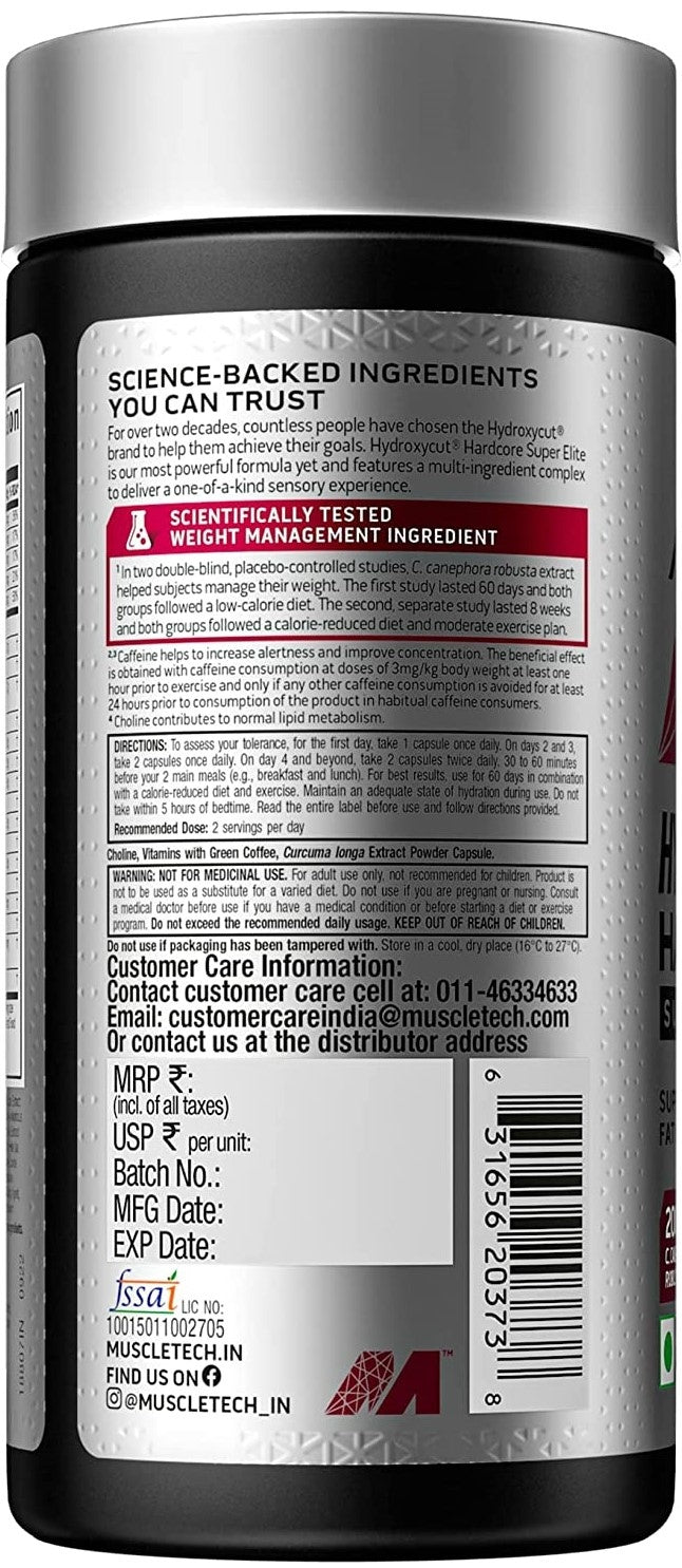 Muscletech Hydroxycut Hardcore Super Elite - 100 Capsules