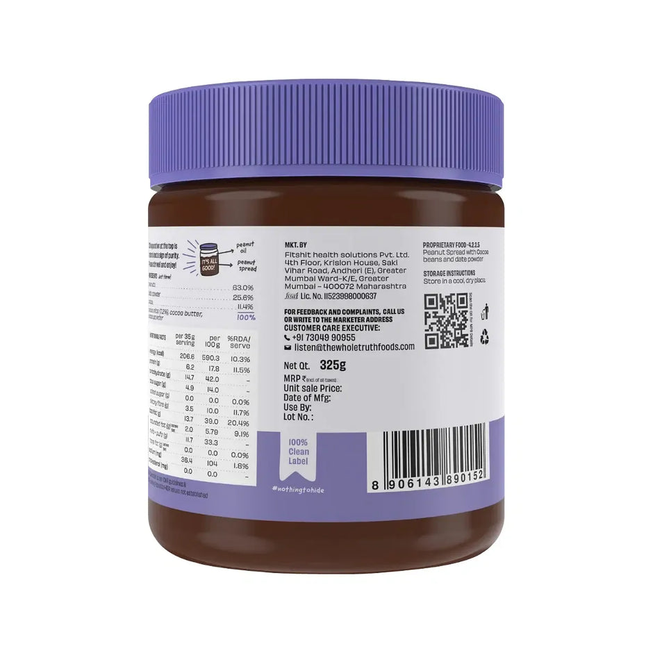 The Whole Truth Chocolate Peanut Butter Spread - 325g