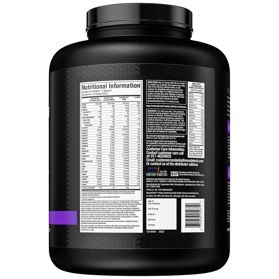 MuscleTech Mass Tech Extreme 2000 - 6.6 Lbs