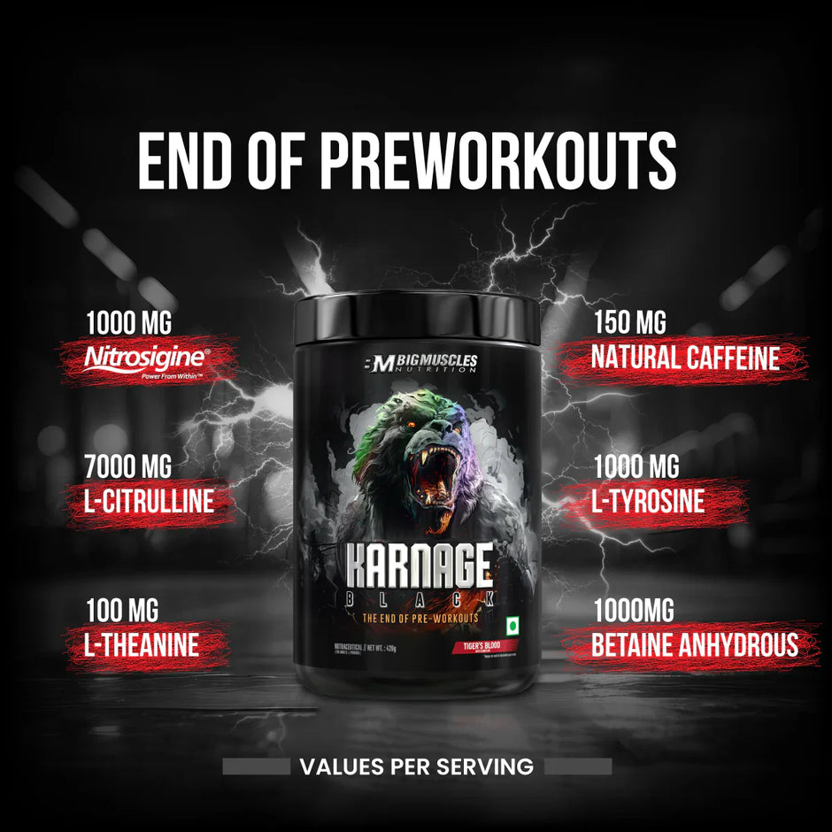 Big Muscles Nutrition Karnage Black Pre-workout, 30 Servings