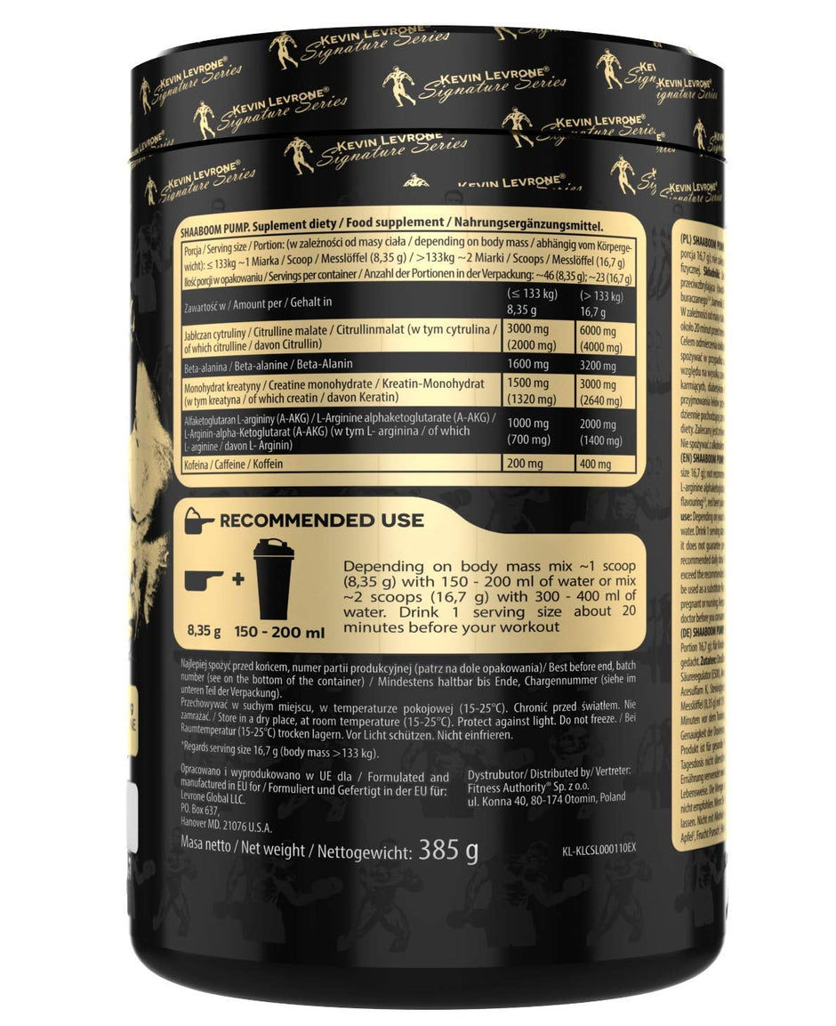Kevin Levrone Shaboom Pump , 385 Gm ( 44 Servings )