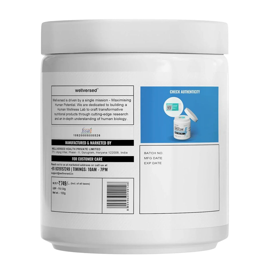 Wellcore Micronised Creatine Monohydrate, 122g