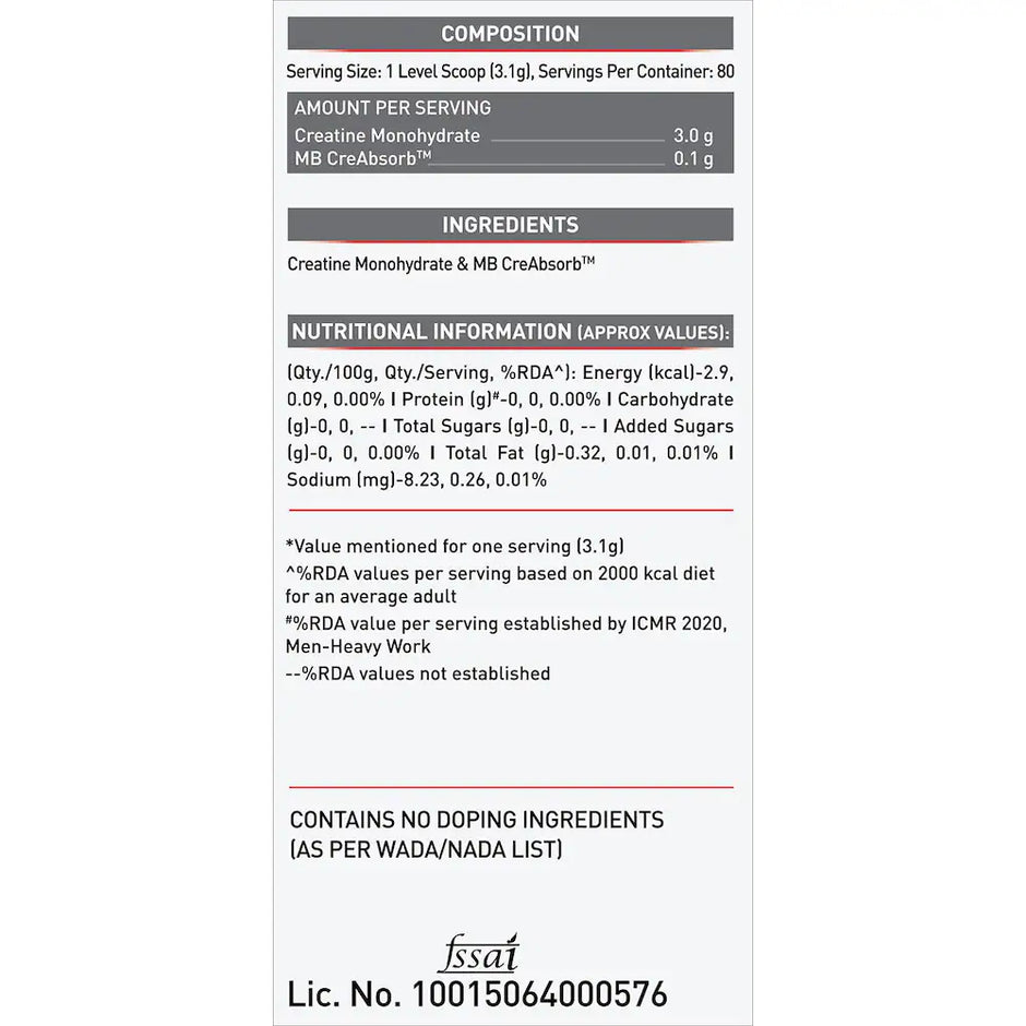 MuscleBlaze Creatine Monohydrate CreAMP 250gm