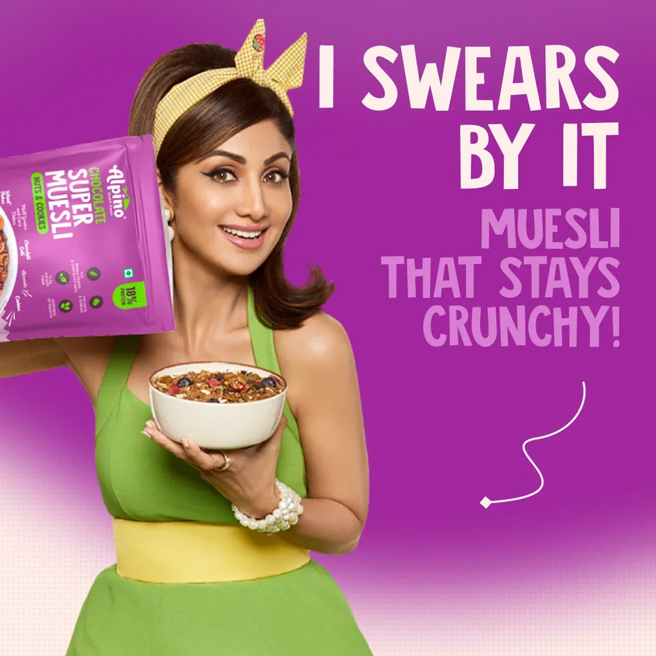 Alpino Protein Rich Super Muesli (Whole Grain Breakfast Cereal) - 400 gm