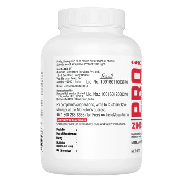 GNC Pro Performance Zinc Magnesium Amino (ZMA) Complex - 60 Tablets