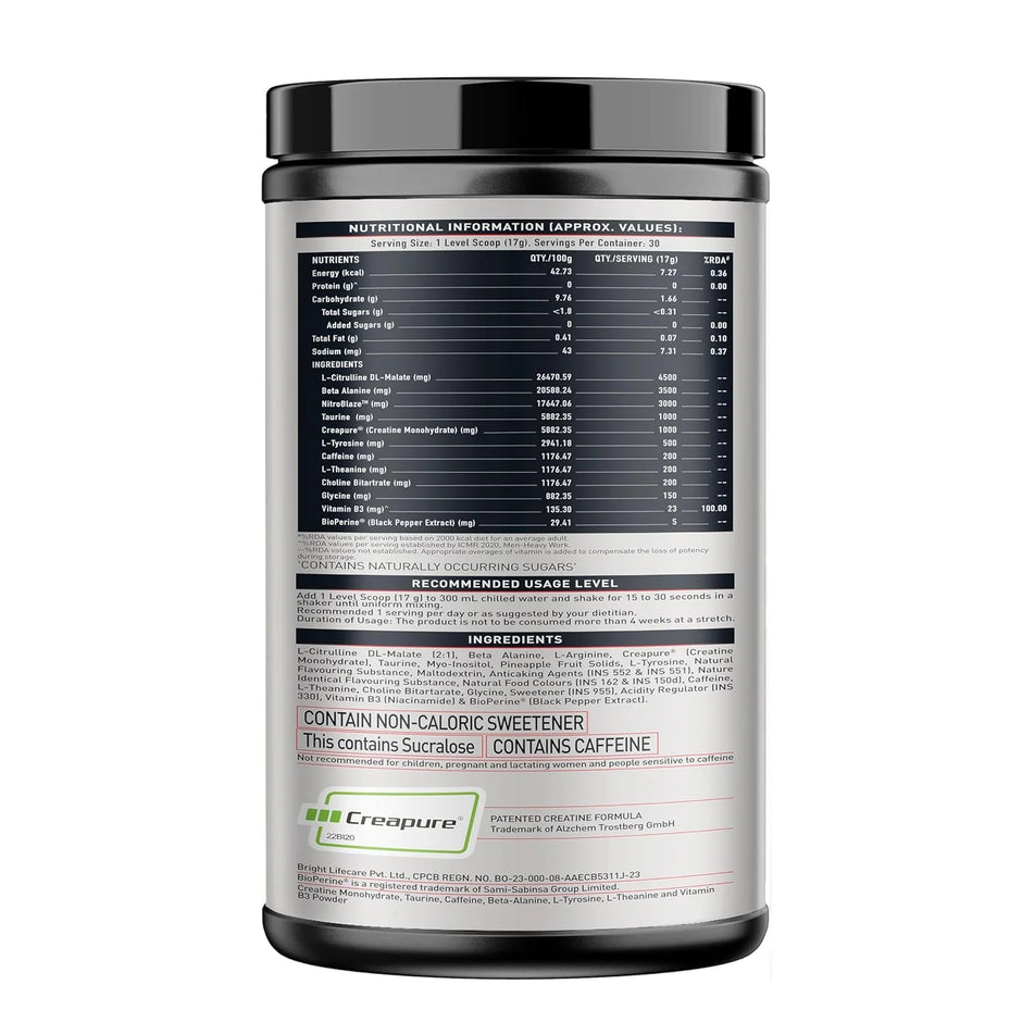 MuscleBlaze Pre-Workout WrathX - 30 Servings
