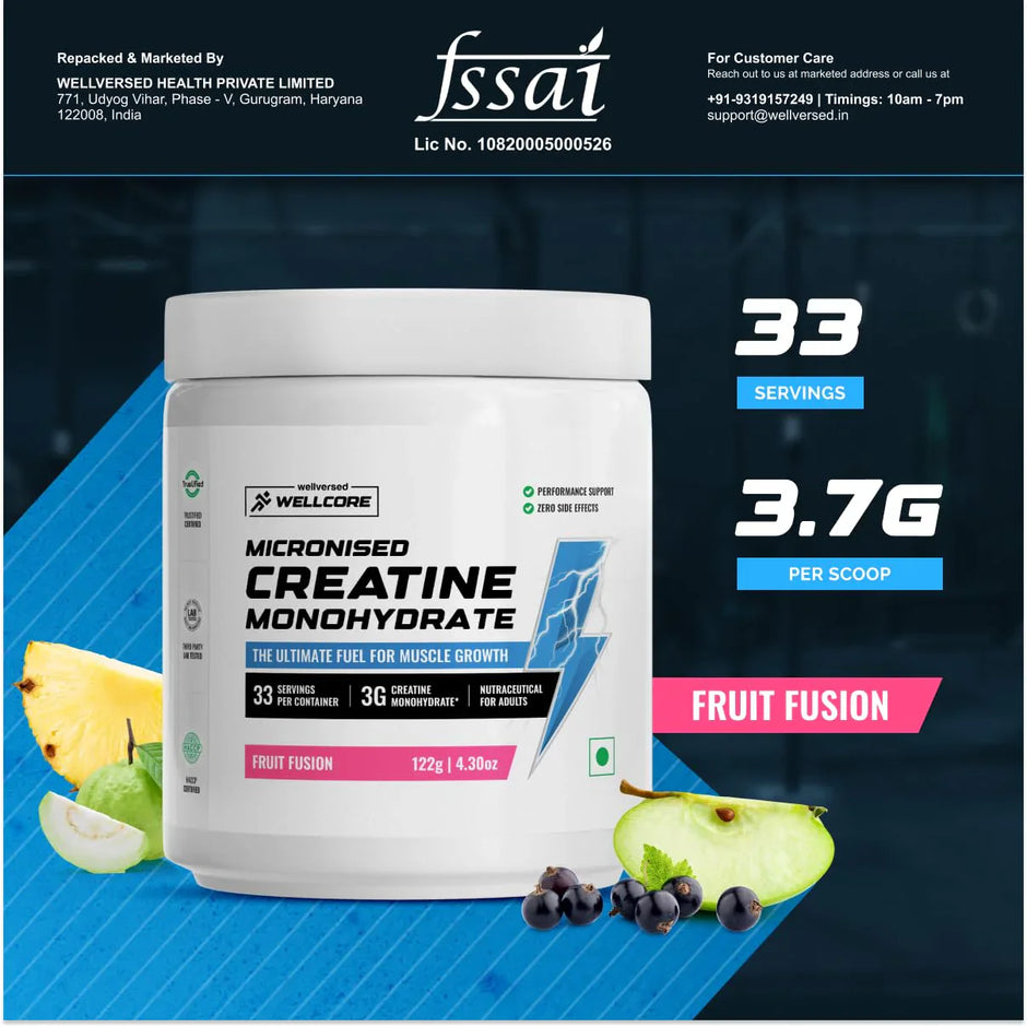Wellcore Micronised Creatine Monohydrate, 122g