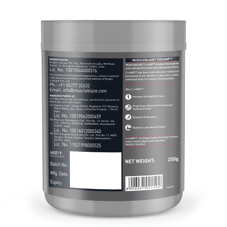 MuscleBlaze Creatine Monohydrate CreAMP 250gm