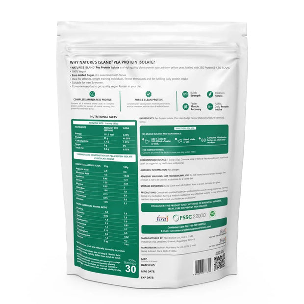 Nature's Island Plant Based Vegan Pea Protein Isolate - 1 Kg