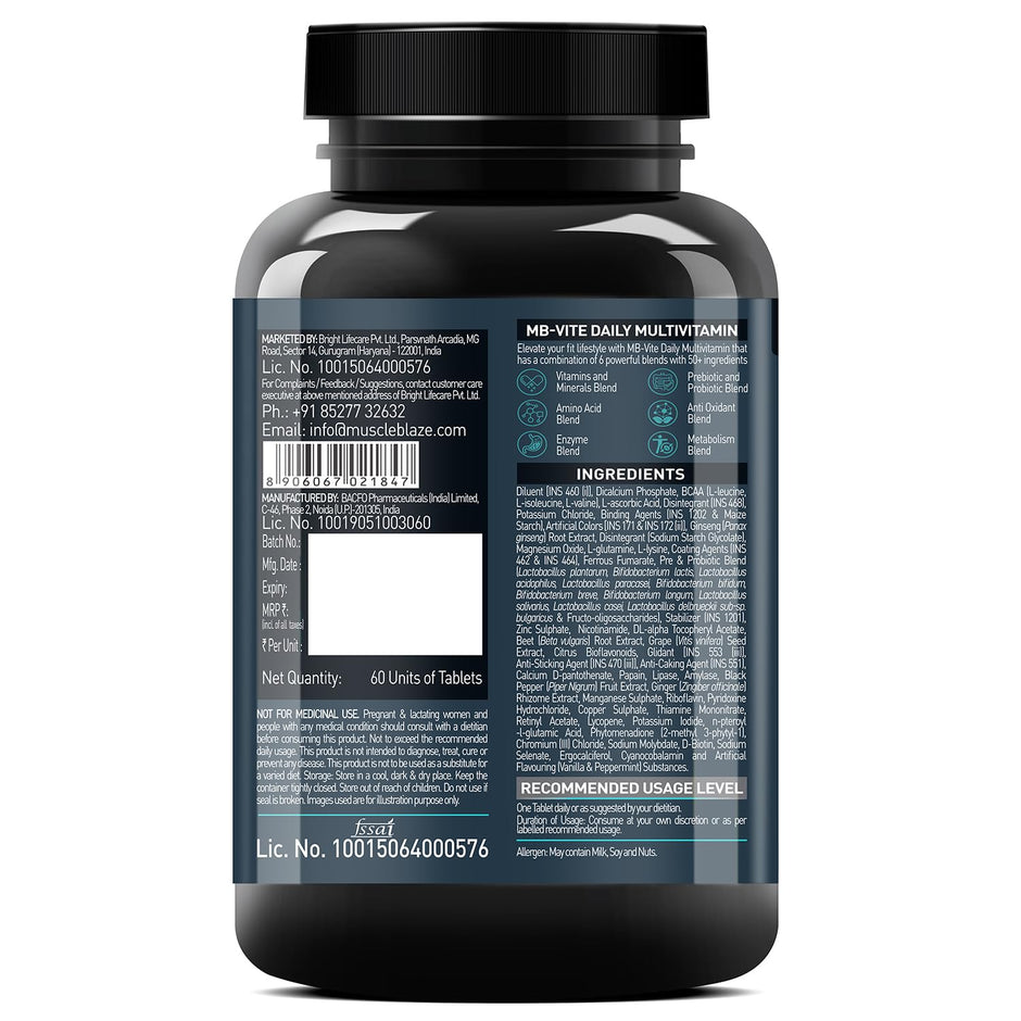 MuscleBlaze MB-VITE Daily Multivitamin - 60 Tablet