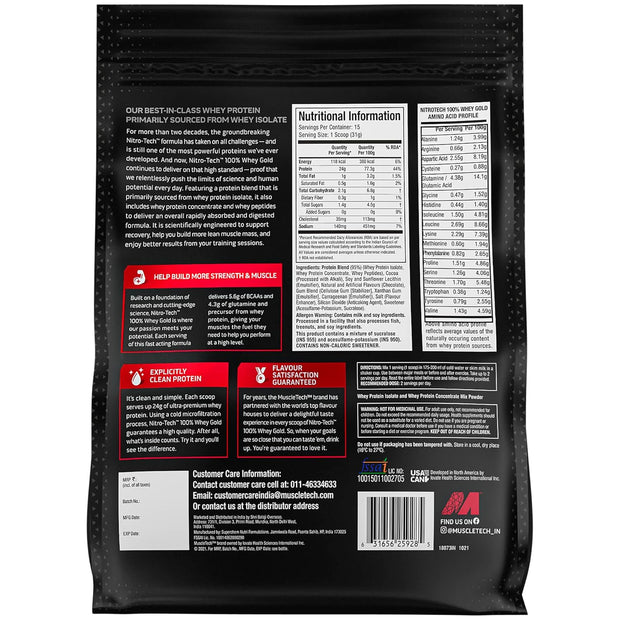 MuscleTech Nitrotech 100% Whey Gold - 1 Lbs