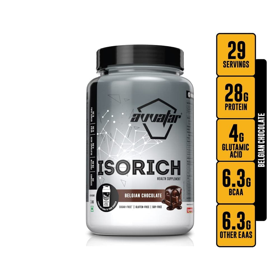 Avvatar ISORICH WHEY PROTEIN | 1Kg | 28.5g Protein | 29 Servings | Isolate
