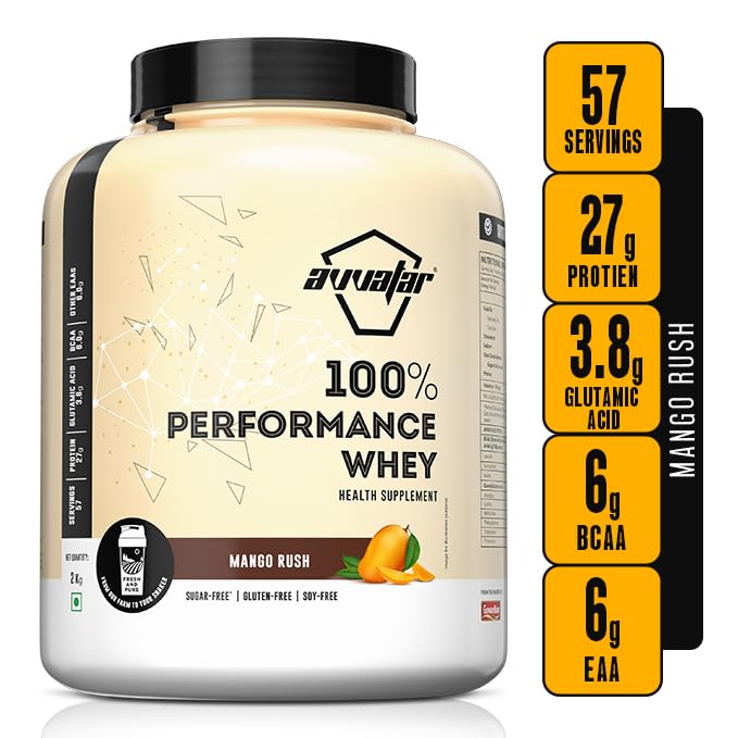 Avvatar PERFORMANCE WHEY PROTEIN | 2Kg | 25g Protein | 57 Servings