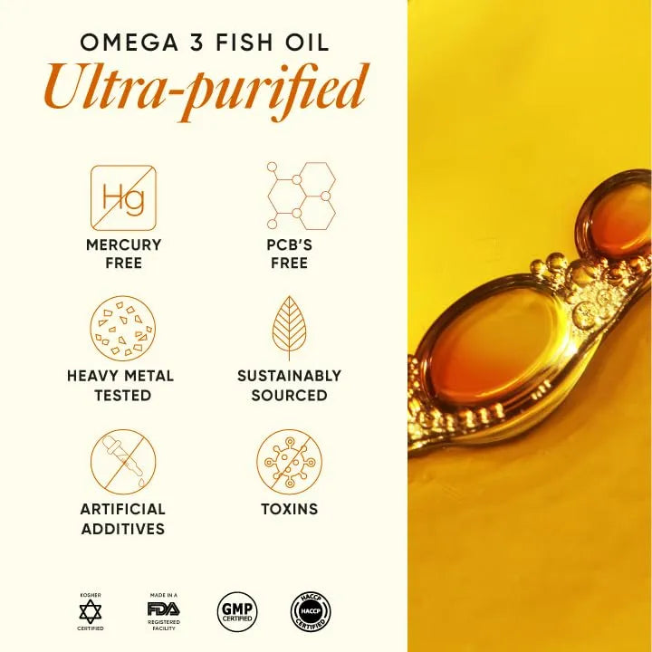 Wellbeing Nutrition Omega-3 Fish Oil Capsules 1500mg | EPA & DHA | 60 Softgels | Pack of 2