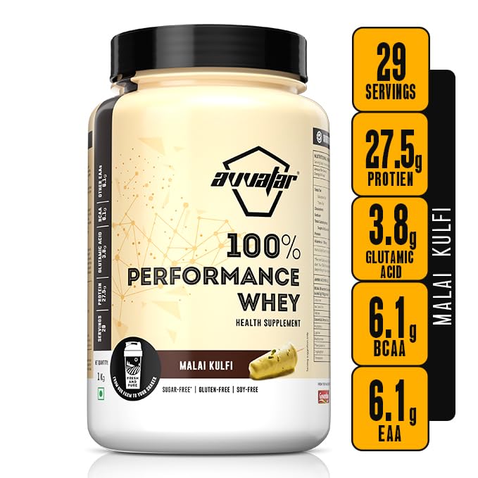 Avvatar PERFORMANCE WHEY PROTEIN | 1Kg | 25g Protein | 29 Servings