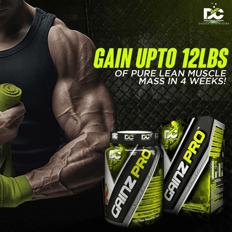 Doctor's Choice Gainz Pro For Increased Muscle Mass & Endurance Mass Gainer Improves Muscle Definition 100 Tablets