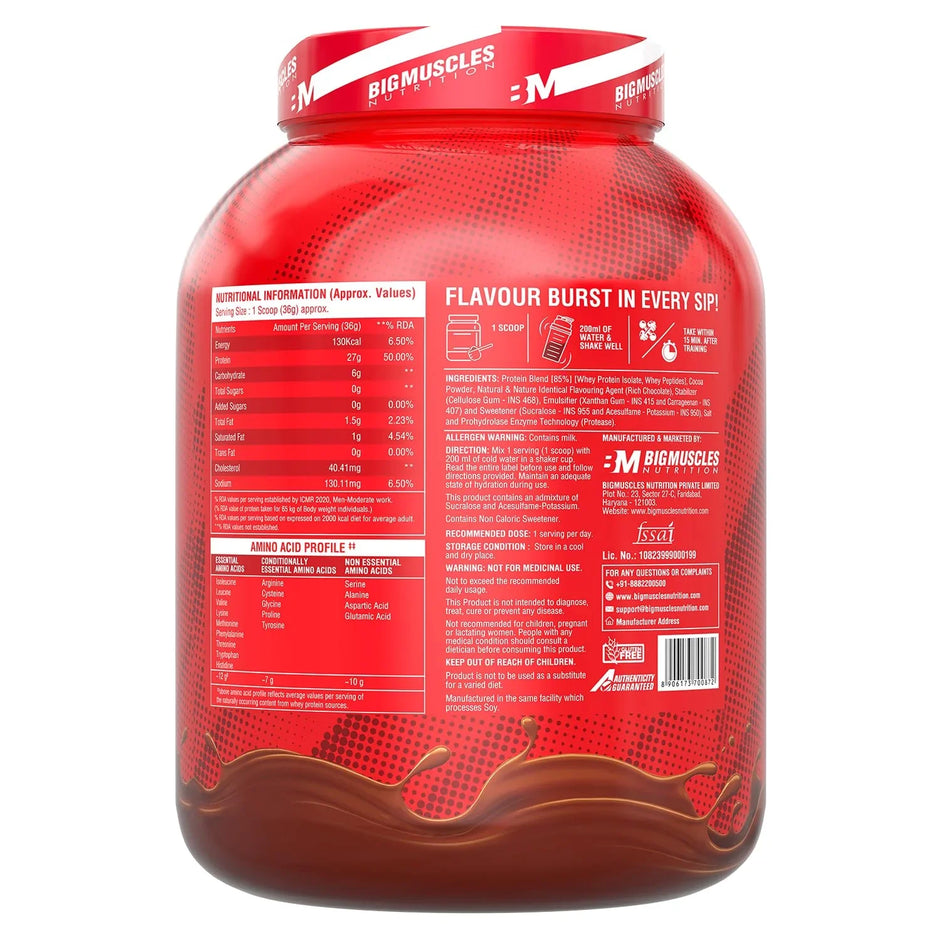 Big Muscles Nitric Whey Protein 2kg [4.4 Lbs]