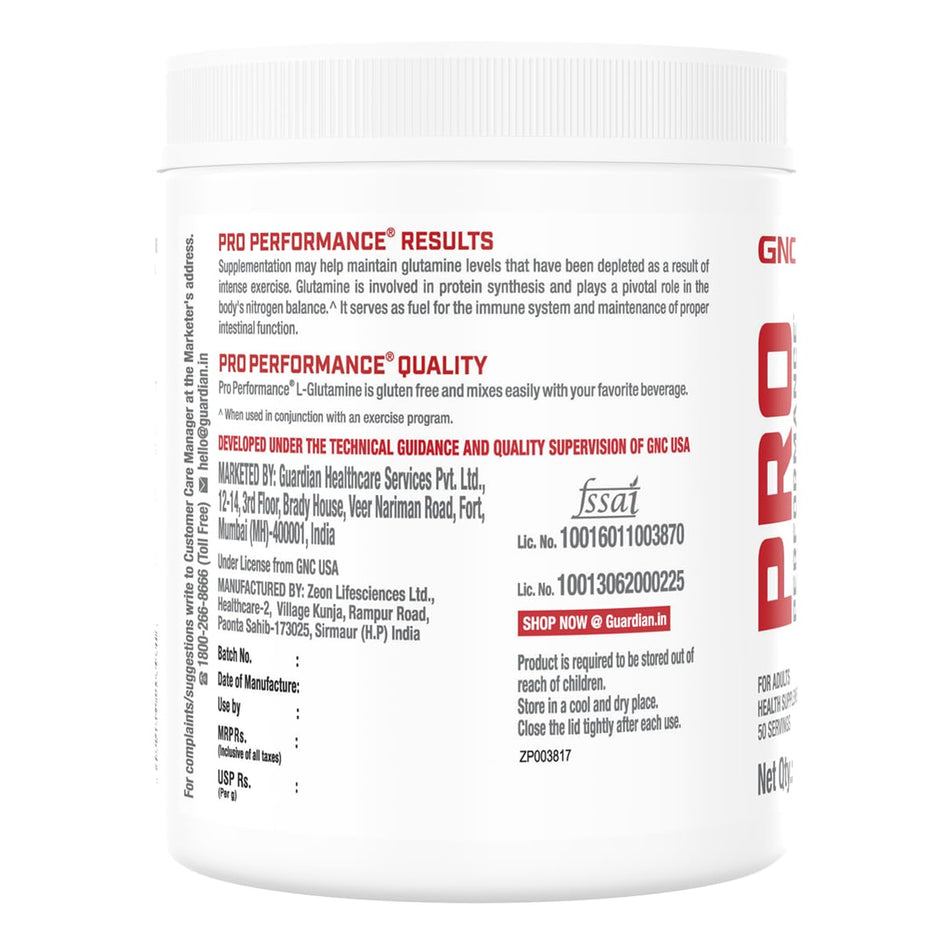 PRO PERFORMANCE L-Glutamine 5000mg Per Serving  Unflavoured - 250g