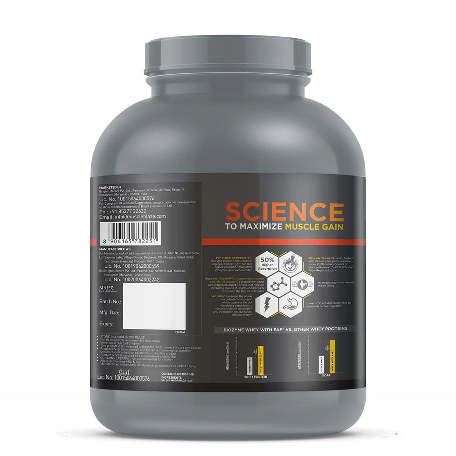 MuscleBlaze Biozyme PR Whey Protein Powder 4.4 lbs – Chocolate Fudge