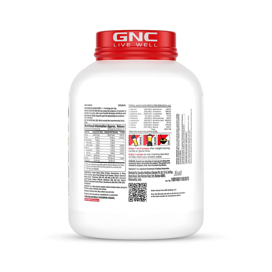 GNC Pro Performance 100% Whey Protein | 1.81kg | 24g-New Formulation