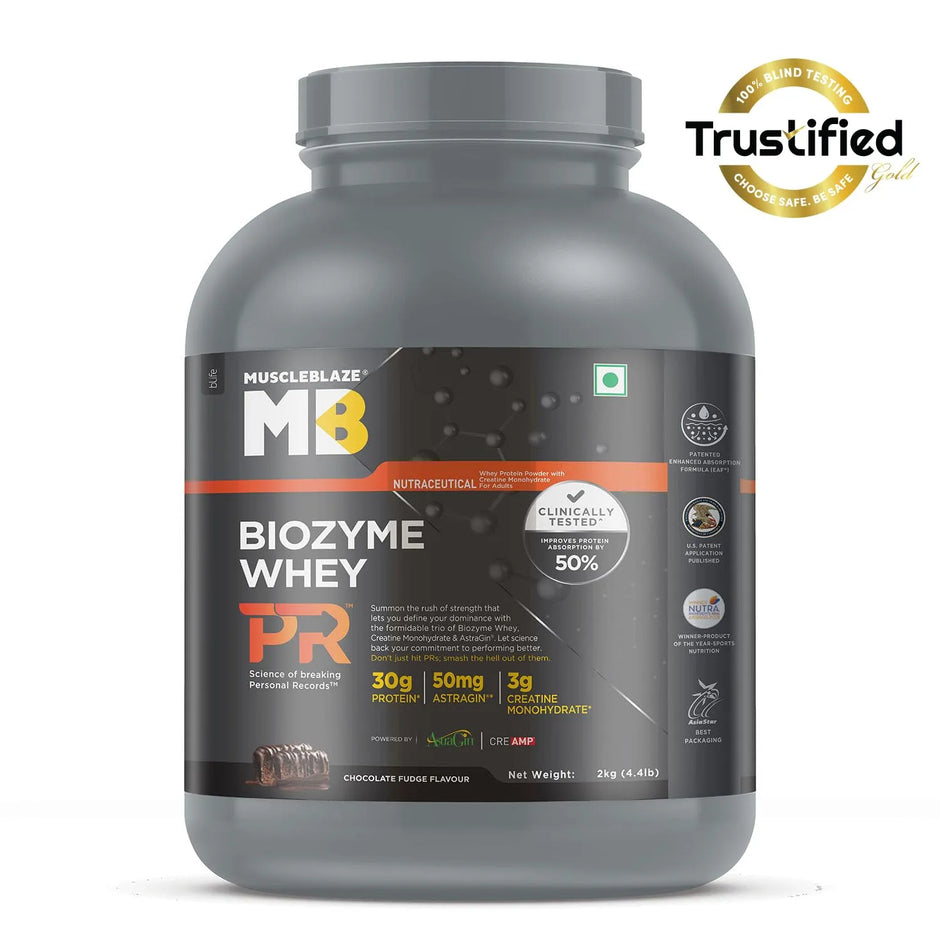 MuscleBlaze Biozyme PR Whey Protein Powder 4.4 lbs – Chocolate Fudge