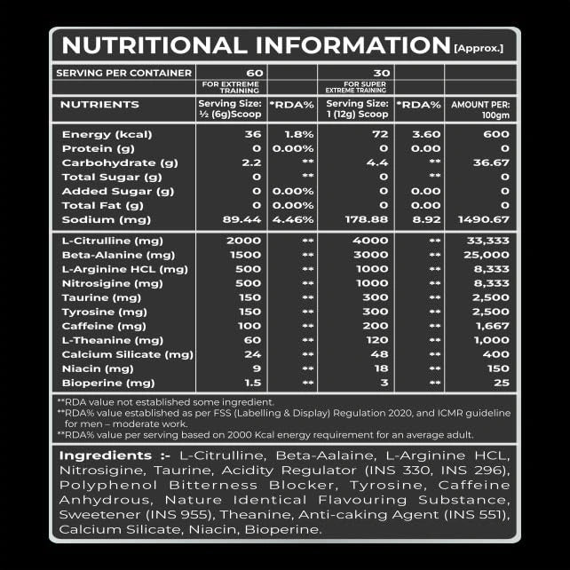 HelixLabz Kraken Pre-Workout | Orange Flavour | 60 Servings