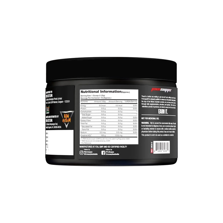 PROSUPPS Creatine HCL | Unflavoured | 90 g | 72 Servings