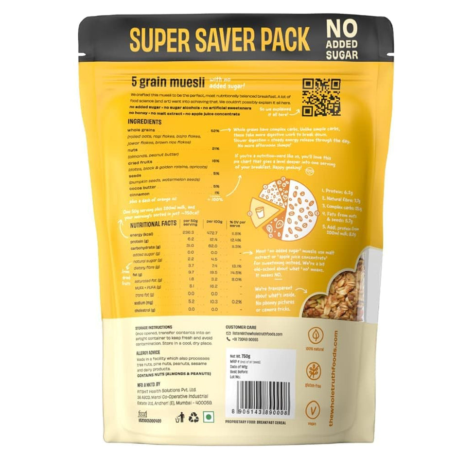 The Whole Truth Crunchy super saver Breakfast Muesli - 750g