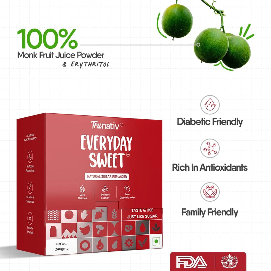 TruNativ Everyday Sweet Monk Fruit Sweetener Powder 400g (Pack of 2)