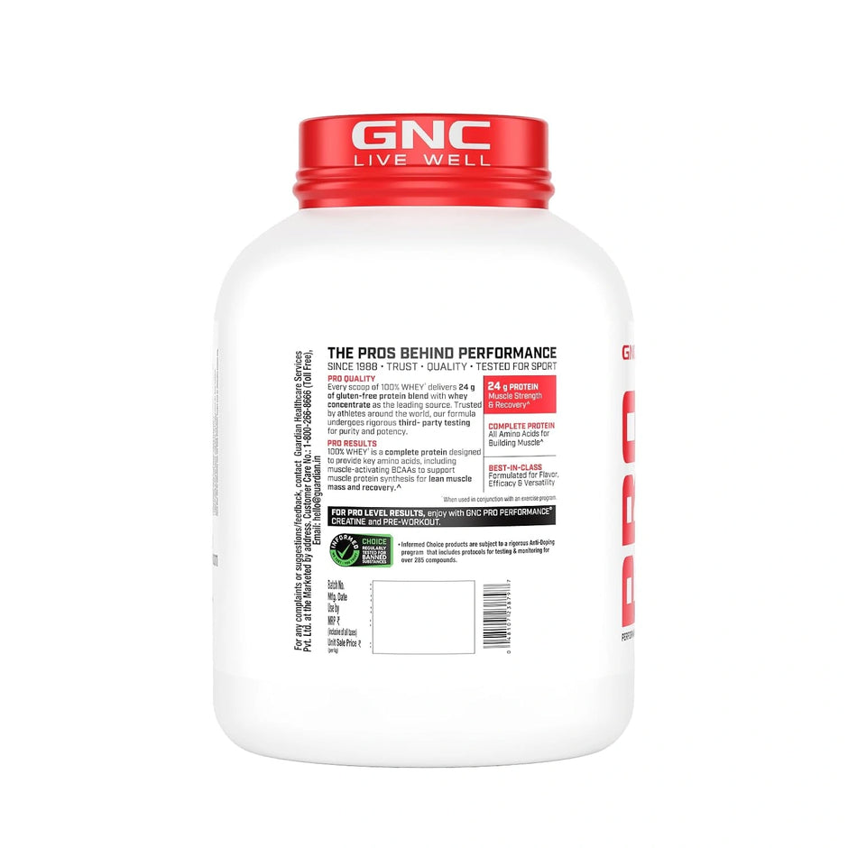 GNC Pro Performance 100% Whey Protein | 1.81kg | 24g-New Formulation