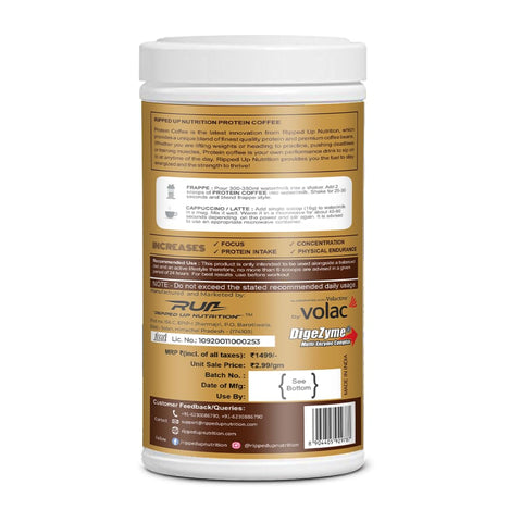 Ripped Up Nutrition Protein Coffee | 10g Protein per Scoop | 500g
