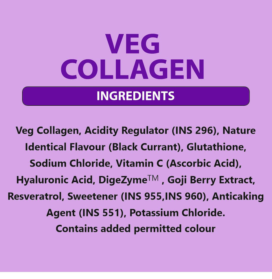 Ripped Up Nutrition Veg Collagen - Plant Based powder Supplement 200Gm for men & women