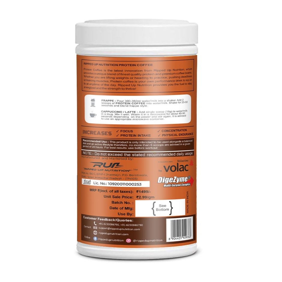 Ripped Up Nutrition Protein Coffee | 10g Protein per Scoop | 500g