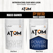 AS-IT-IS ATOM Mass Gainer 1 Kg, 19 servings | 5:1 Carb-Protein Ratio | Powered with BCAA, L-Glutamine, Tribulus, Ashwagandha