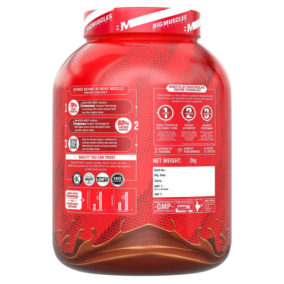 Big Muscles Nitric Whey Protein 2kg [4.4 Lbs]