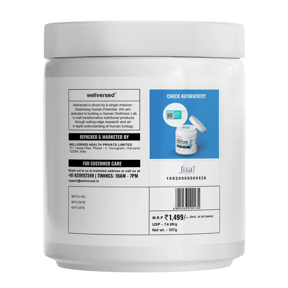 Wellcore Micronised Creatine Monohydrate, 300g