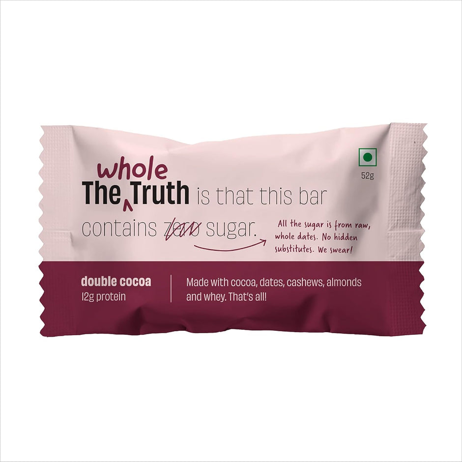 The Whole Truth - Protein Bars | Pack of 6 x 52g each | No Added Sugar | No Preservatives | No Artificial Sweeteners