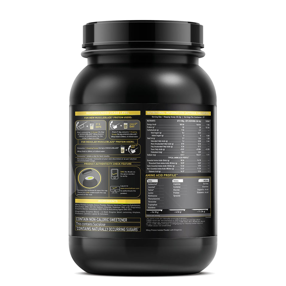 MuscleBlaze Whey Gold 100% Whey Isolate 1 Kg