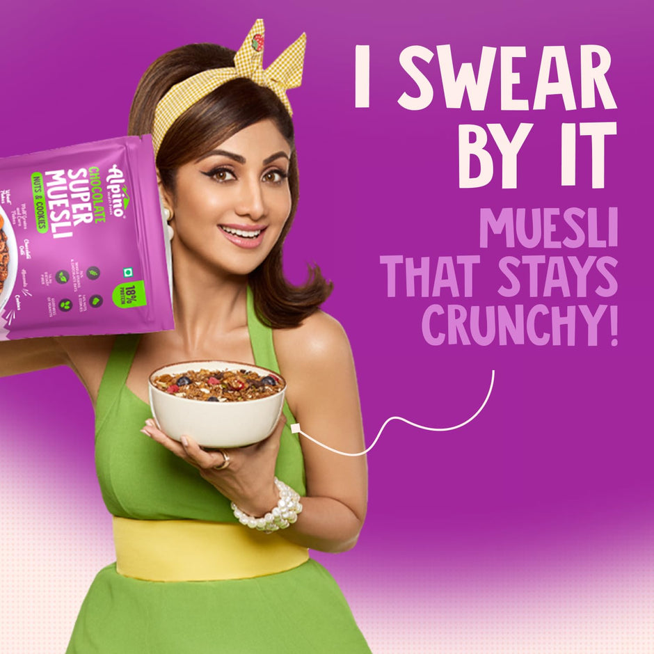Alpino Protein Rich Super Muesli (Whole Grain Breakfast Cereal) - 750 gm