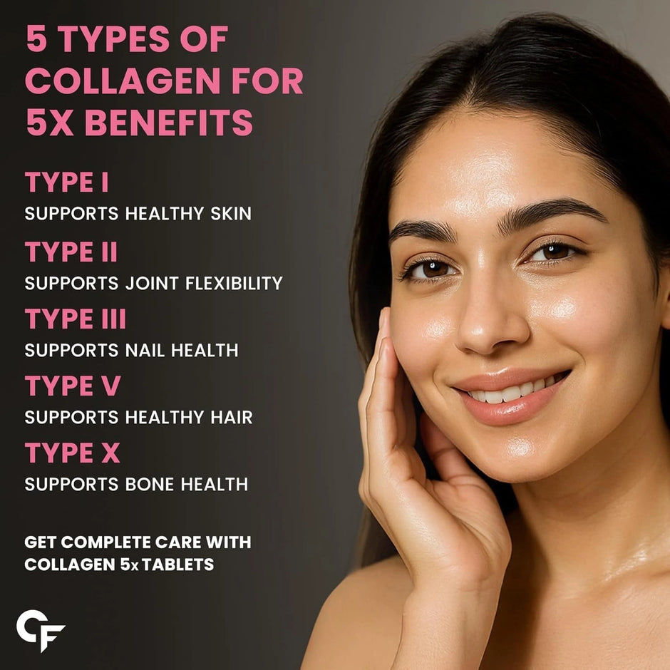 Carbamide Forte Multi Collagen Tablets with Hydrolyzed Peptides Type I, II, III, V & X | Pack of 2