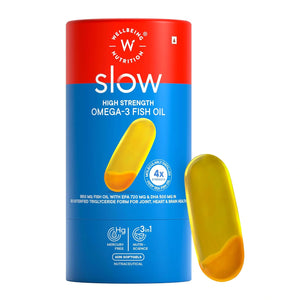 Wellbeing Nutrition Slow 4x Strength Omega 3 Fish Oil | 1850mg with EPA 720mg, DHA 500mg | 60 Capsules