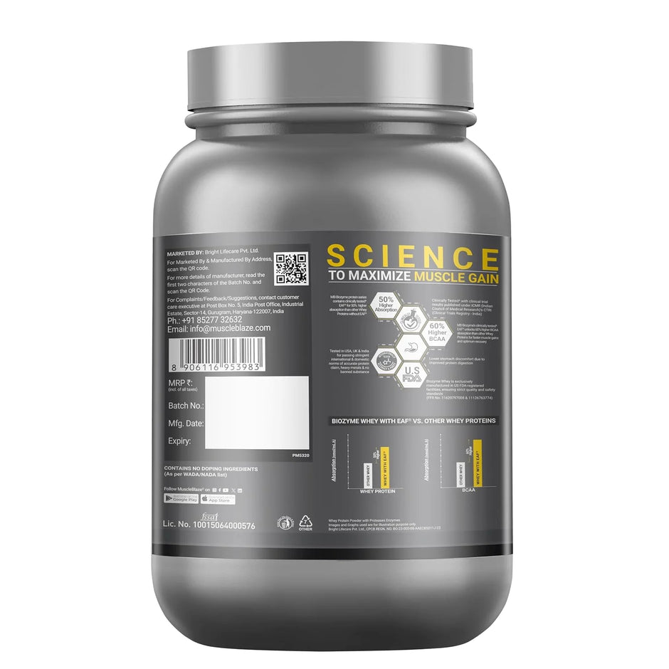 MuscleBlaze Biozyme Performance Whey - 2.2 Lbs