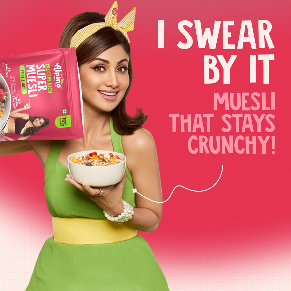 Alpino Protein Rich Super Muesli (Whole Grain Breakfast Cereal) - 750 gm