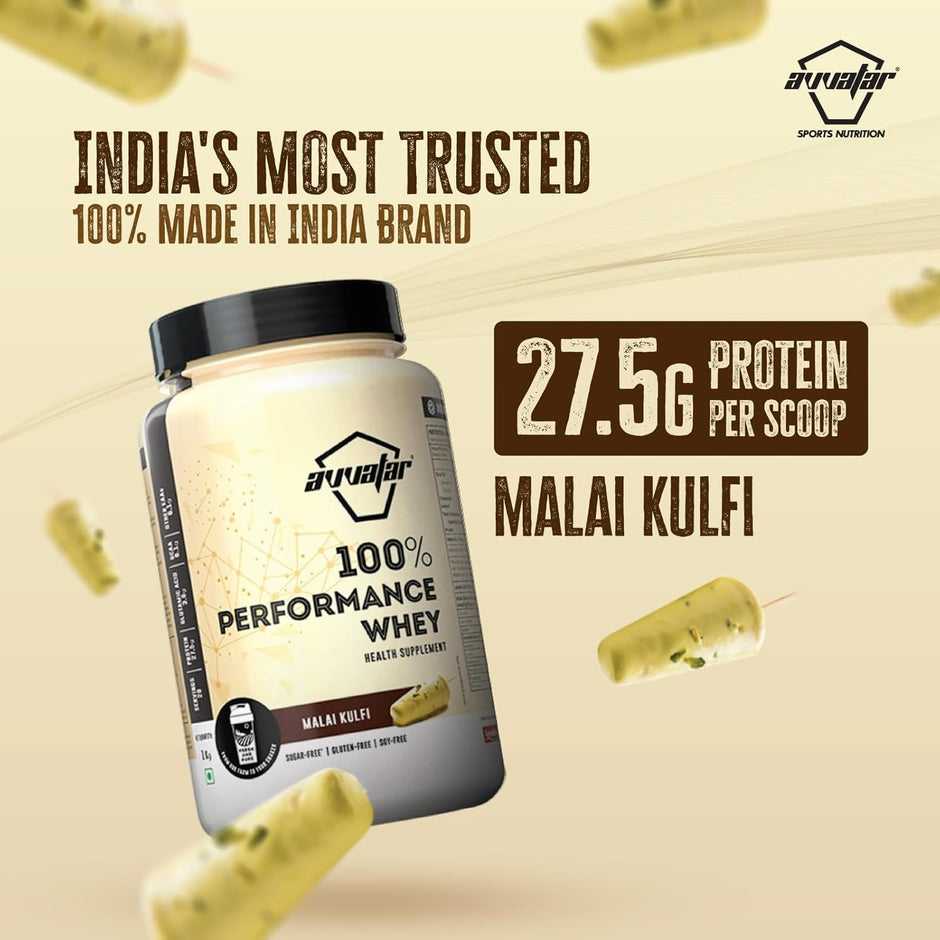 Avvatar PERFORMANCE WHEY PROTEIN | 1Kg | 25g Protein | 29 Servings
